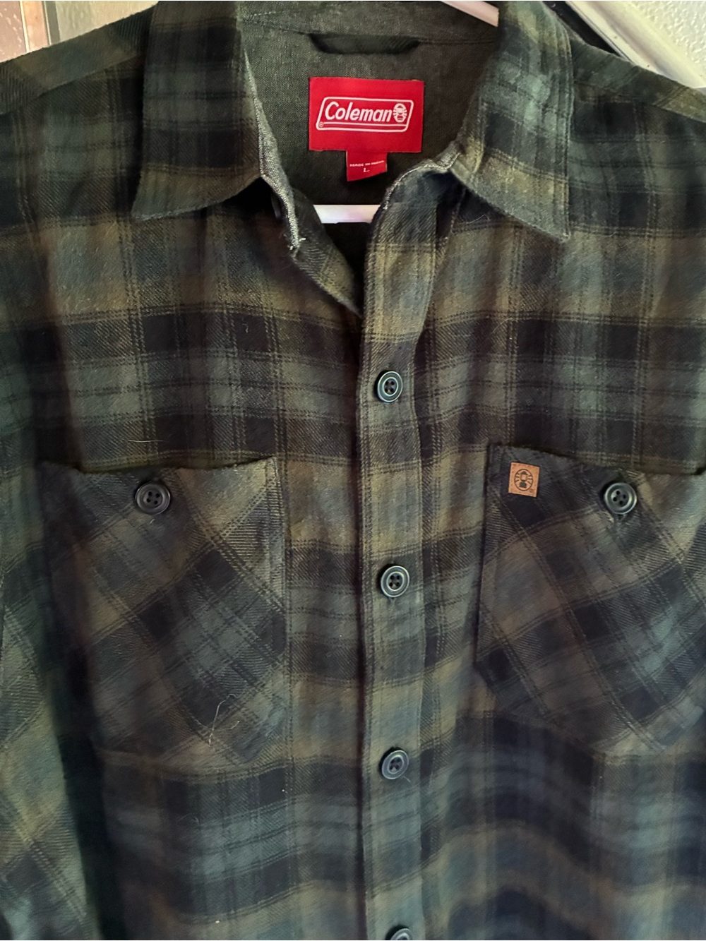 Coleman Green and Black Plaid Button-Down Shirt
